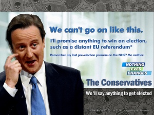 Image of satirical poster on British democracy